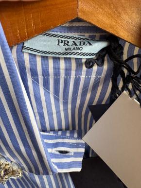Prada Embellished Collar Striped Shirt 5