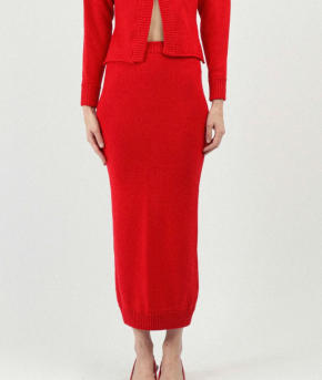 Rowen Rose Wool Knit Skirt 5