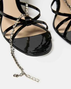 Gucci Patent And Crystal Sandals 7