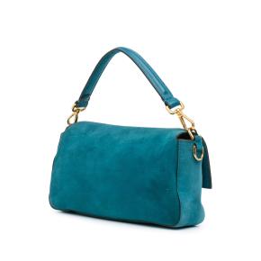 Fendi Blue Medium Suede Baguette Satchel 2
