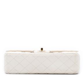 Chanel White Medium Classic Caviar Double Flap 3