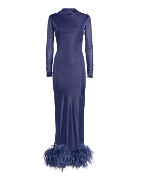 16Arlington Luna Feather-Trim Gown 4