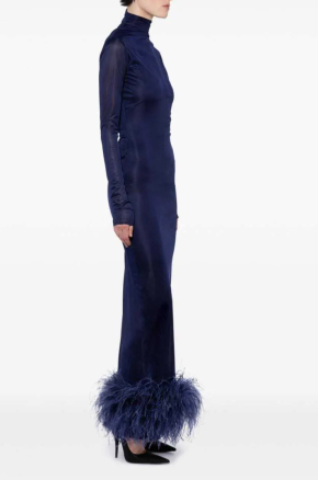 16Arlington Luna Feather-Trim Gown 2