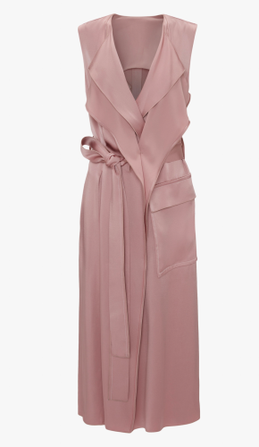 Victoria Beckham Cutout Hammered-Satin Midi Wrap Dress 4