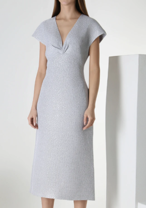 St. John Cap-Sleeve Lurex Dress 4