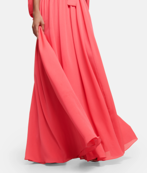 Elie Saab Pleated Silk Chiffon Gown 6