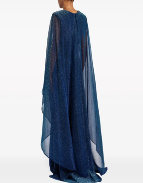 Talbot Runhof Knot-Detail Cape Maxi Dress 5