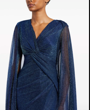 Talbot Runhof Knot-Detail Cape Maxi Dress 6