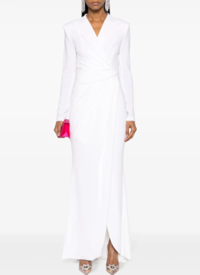 Talbot Runhof Draped Crepe Maxi Dress 3