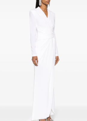 Talbot Runhof Draped Crepe Maxi Dress 2