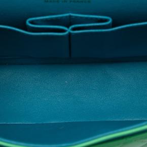 Chanel Green Small Classic Lambskin Rainbow Hardware Double Flap 4