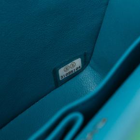 Chanel Green Small Classic Lambskin Rainbow Hardware Double Flap 6