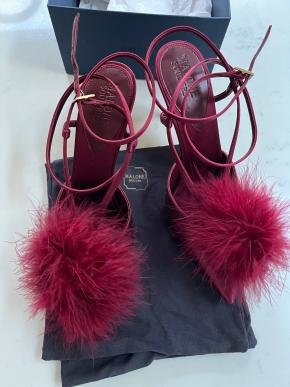 Malone Souliers Rafaela Red Pompom Sandals 3