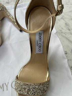 Jimmy Choo Gold Glitter Sandals 3