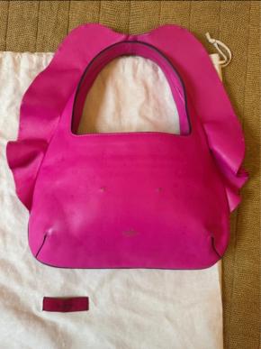 Valentino Pink Leather Ruffle Bag 3