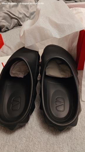 Valentino Black Rubber Slides 2