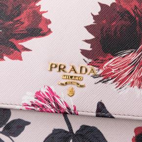 Prada Saffiano Floral Print Wallet on Strap 5