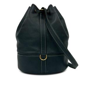 Loewe Blue Leather Black Anagram Bucket Bag 2
