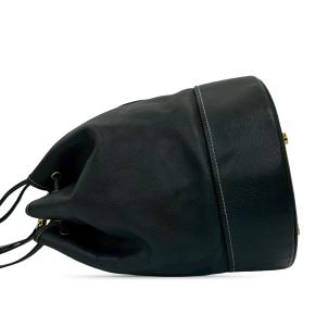 Loewe Blue Leather Black Anagram Bucket Bag 7