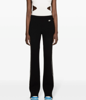 Off-White Side-Stripe Ribbed Flared Trousers 3