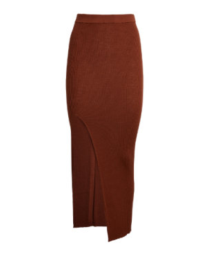 Rick Owen Ziggy Ribbed Wool-Blend Midi Skirt 5