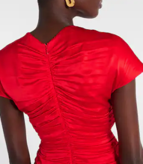 Tove Aubree Ruched Silk Midi Dress 3