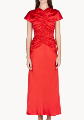 Tove Aubree Ruched Silk Midi Dress 2