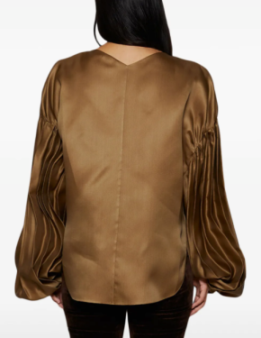 Khaite Quico Pleat-Detail Silk Blouse 5