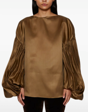 Khaite Quico Pleat-Detail Silk Blouse 3