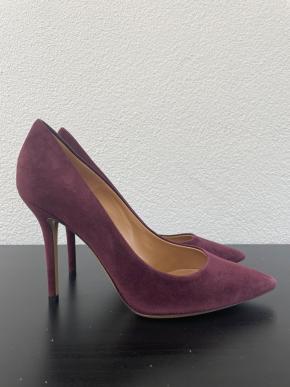 Ferragamo Burgundy Suede Pumps 3