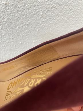 Ferragamo Burgundy Suede Pumps 6