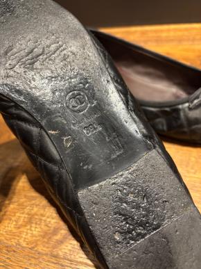 Chanel Black Leather Ballet Flats 5