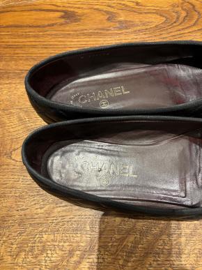 Chanel Black Leather Ballet Flats 7