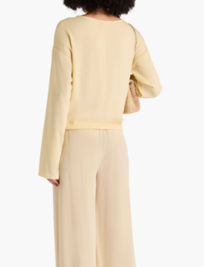 Fabiana Filippi Sablé Bead-Embellished Stretch-Crepe Top 2