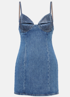 Area Crystal-Embellished Denim Minidress 3
