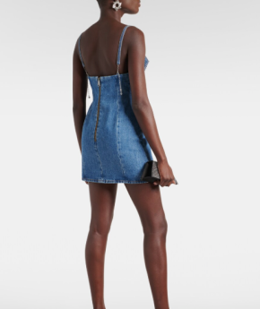 Area Crystal-Embellished Denim Minidress 5