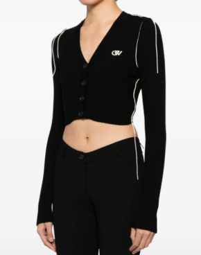 Off-White Ow Logo V-neck Cardigan 4