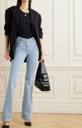 Mugler Crystal-Embellished Flared Jeans 3