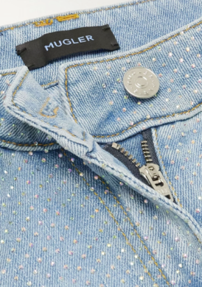 Mugler Crystal-Embellished Flared Jeans 4