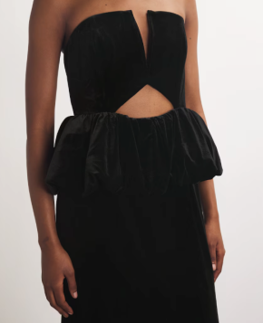 Self-Portrait Velvet Peplum Maxi Dress 6