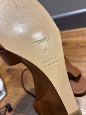 Hermes Tan Leather Ankle Legend Sandals 5