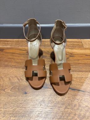 Hermes Tan Leather Ankle Legend Sandals 3