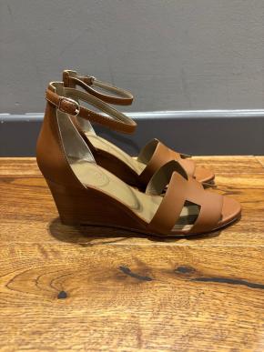 Hermes Tan Leather Ankle Legend Sandals 9