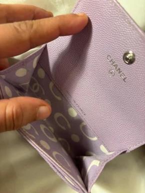 Chanel Lilac Caviar Card Holder 8