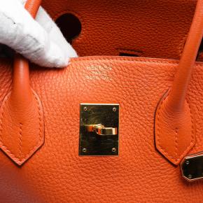Hermes Orange Clemence Birkin Retourne 35 5