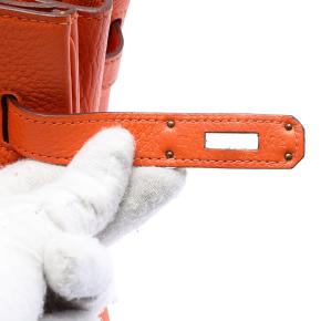 Hermes Orange Clemence Birkin Retourne 35 6