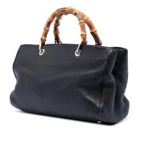 Gucci Black Medium Calfskin Bamboo Shopper Satchel 2