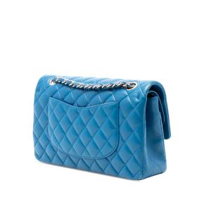 Chanel Blue Medium Classic Lambskin Double Flap 2