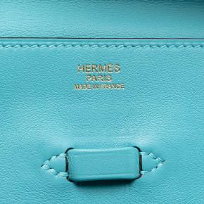 Hermes Turquoise Evercolor Pliplat Clutch 5