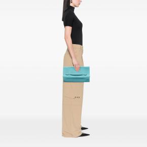 Hermes Turquoise Evercolor Pliplat Clutch 7